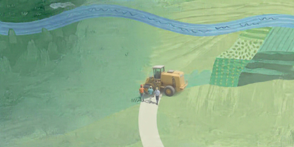An image showing a girl with a map looking at road directions.