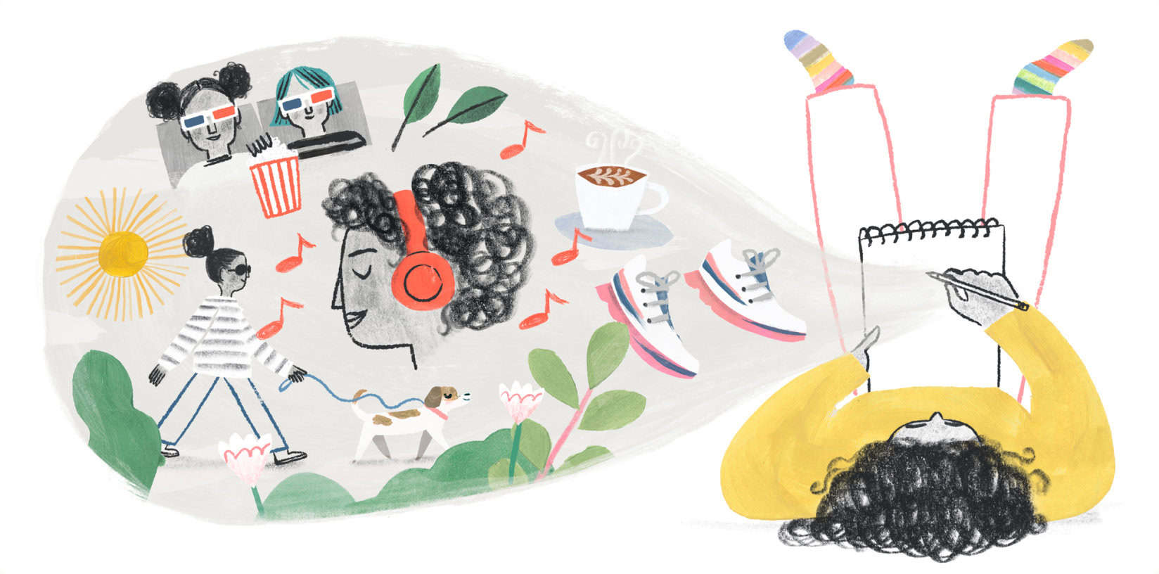 Illustration representing daily wellness practices